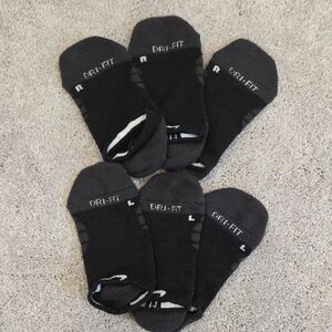 Nike Black Dri-FIT Low-Cut Athletic Socks - 6 Pair